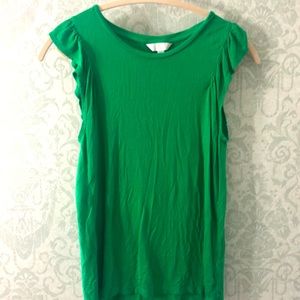 Charming Charlies ruffle green tank top/tunic.